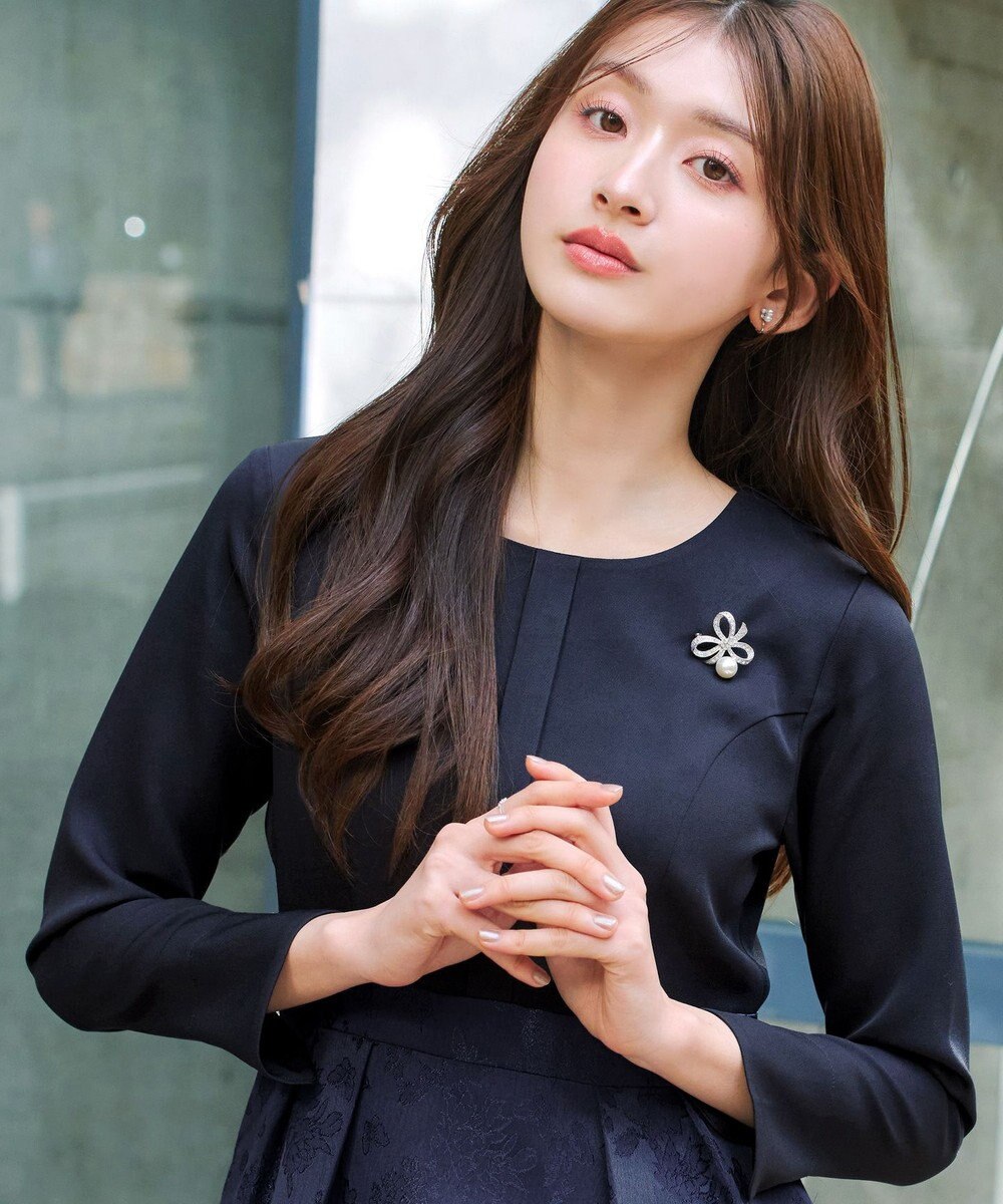 Tiaclasse フラワージャガードドッキングワンピース 