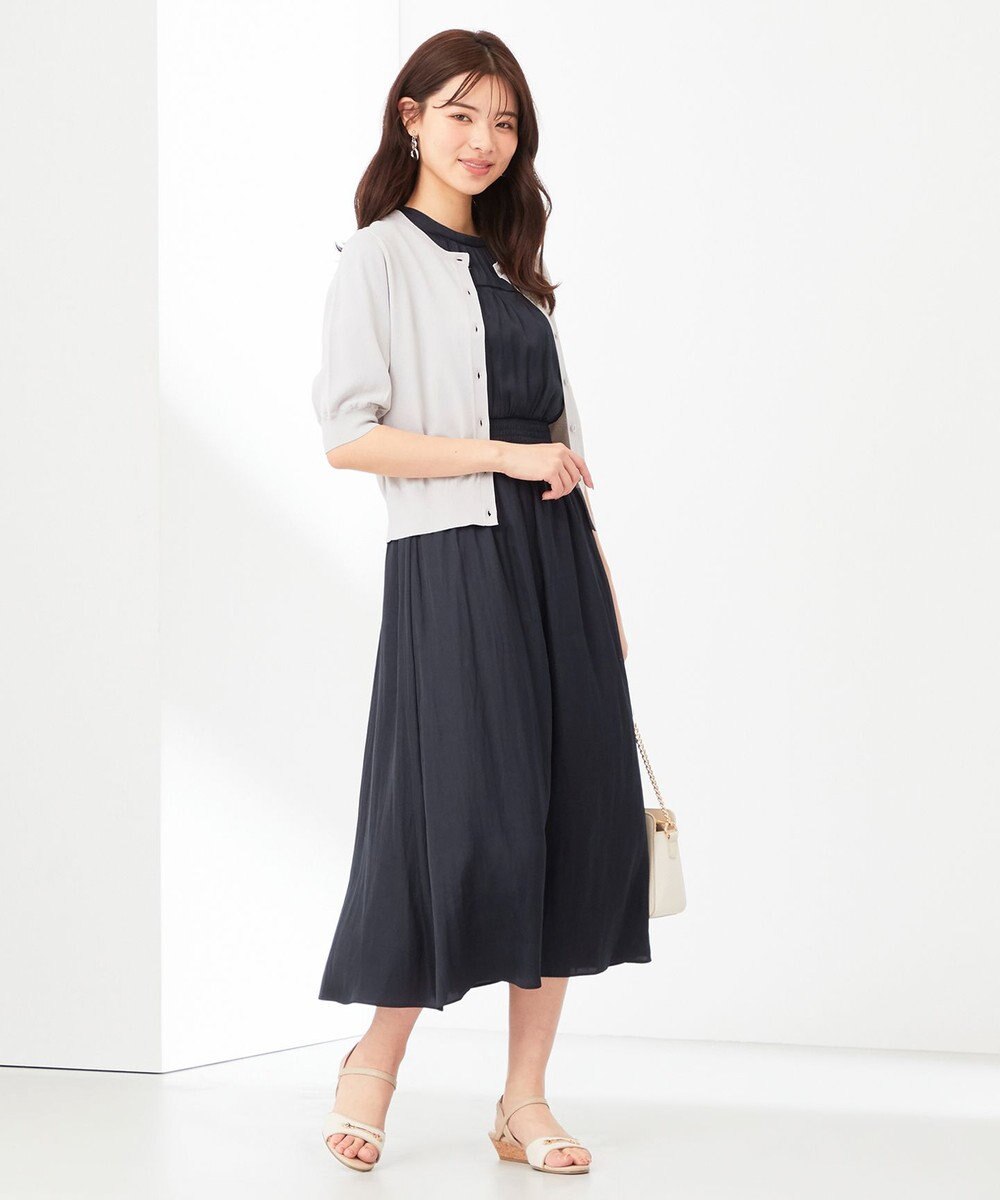 ANY SIS 【洗える】ハーフスリーブ カーディガン 