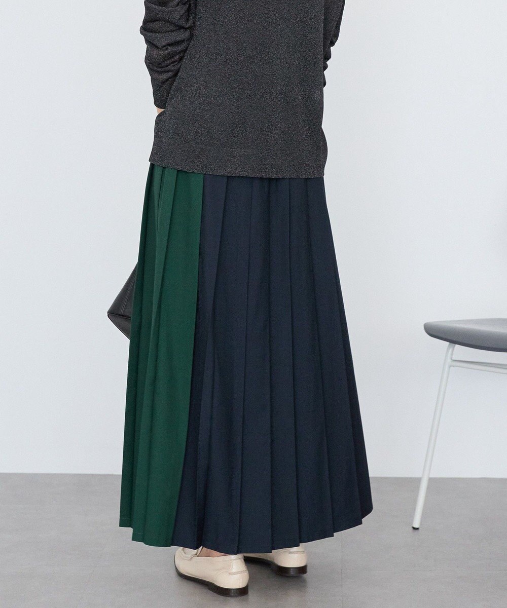 AMERICAN HOLIC 【選べる丈】ブロッキングプリーツスカート 