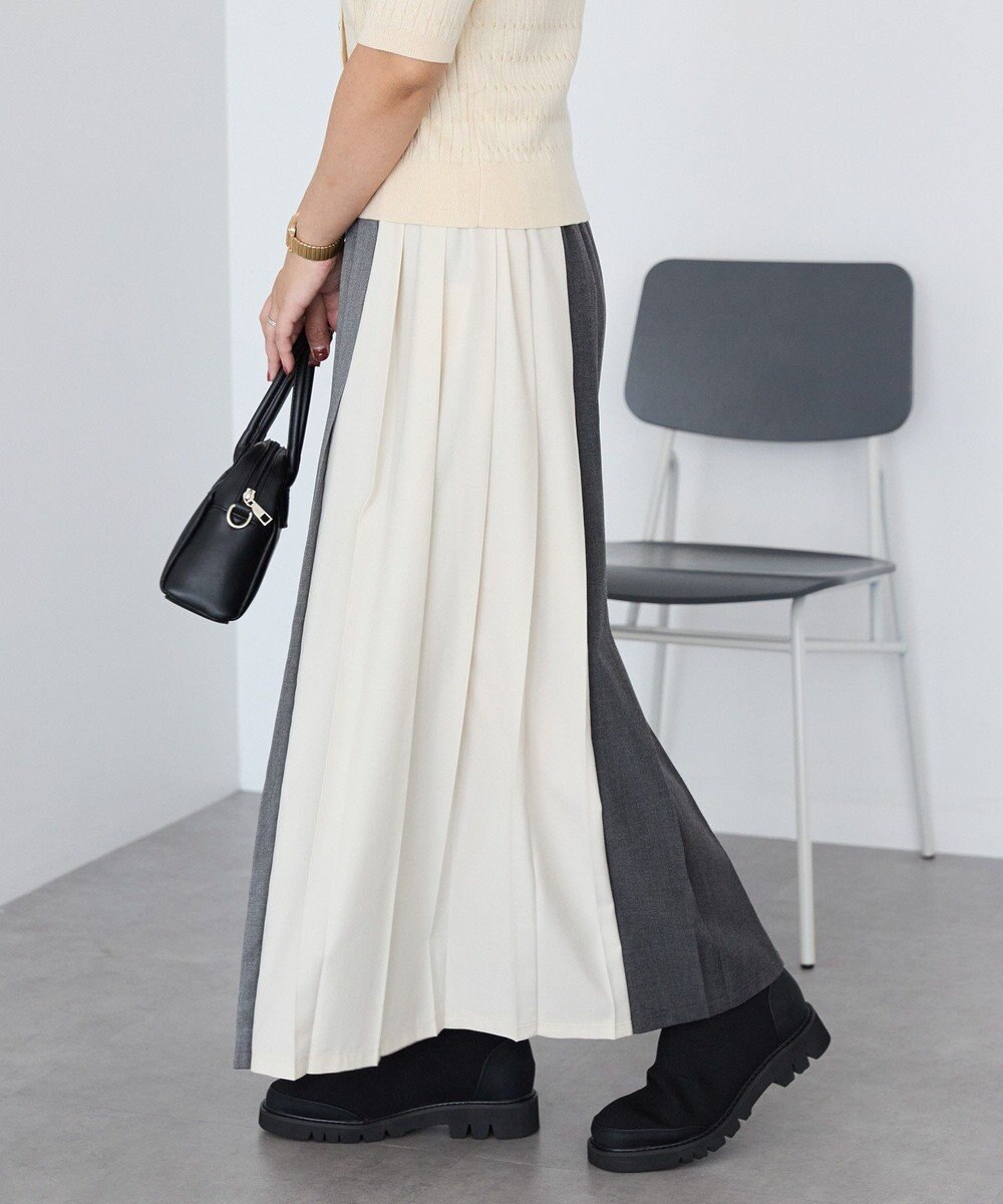 AMERICAN HOLIC 【選べる丈】ブロッキングプリーツスカート 