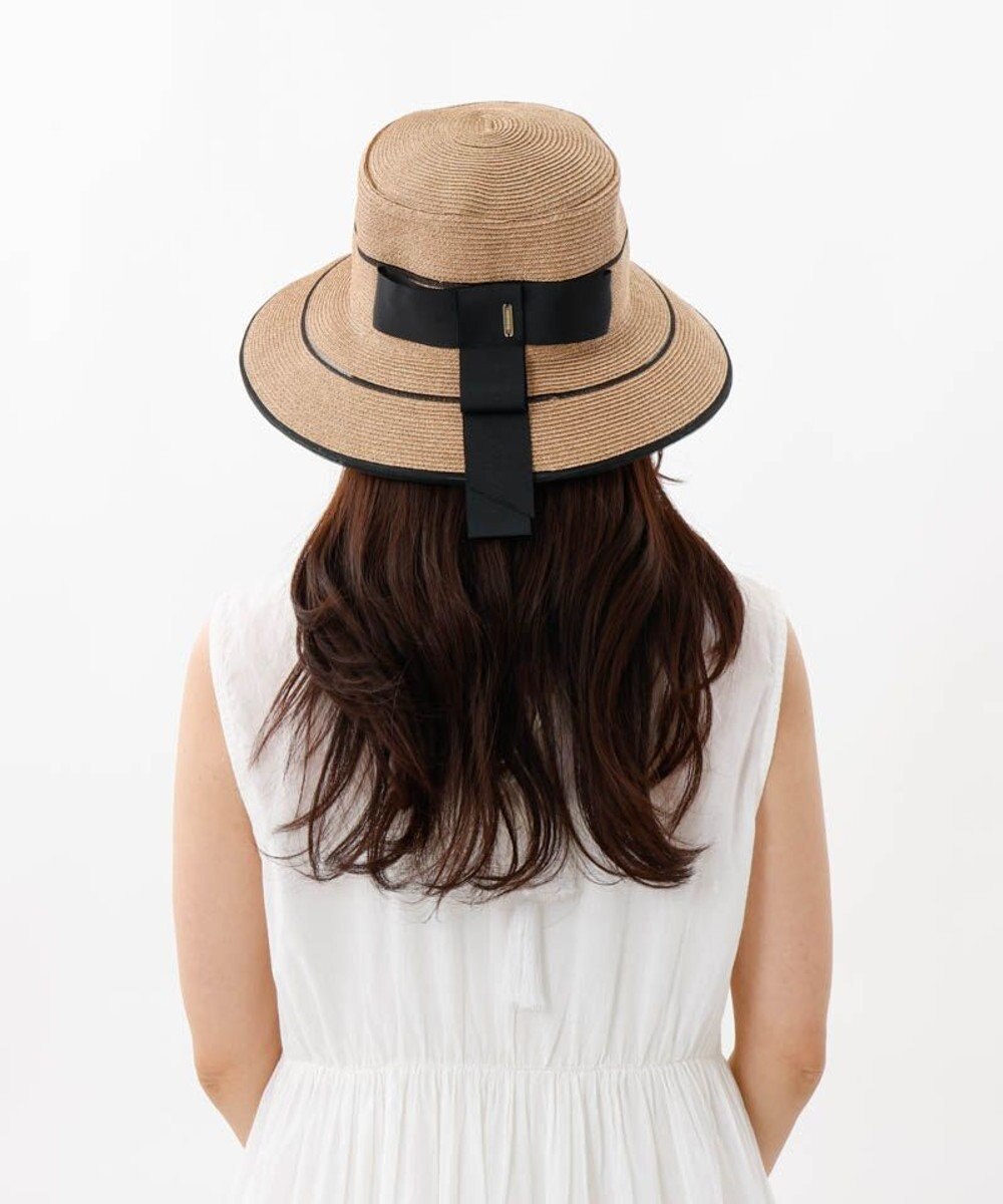 AURORA 【 Beaurance （ビューランス）】ペーパーブレードｘホースヘアリボン付カサブランカハット 