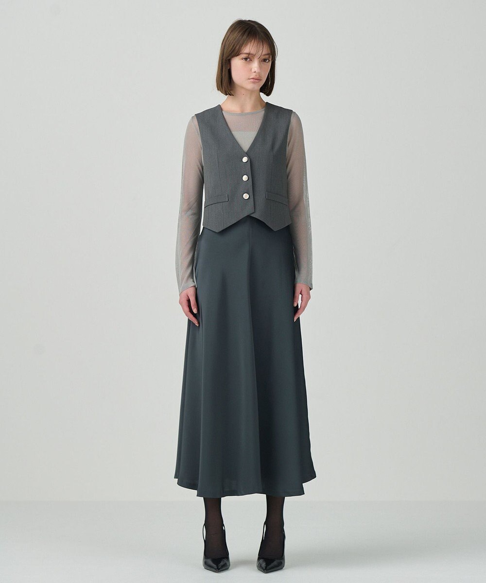 GRACE CONTINENTAL サテンコンビジレワンピース 