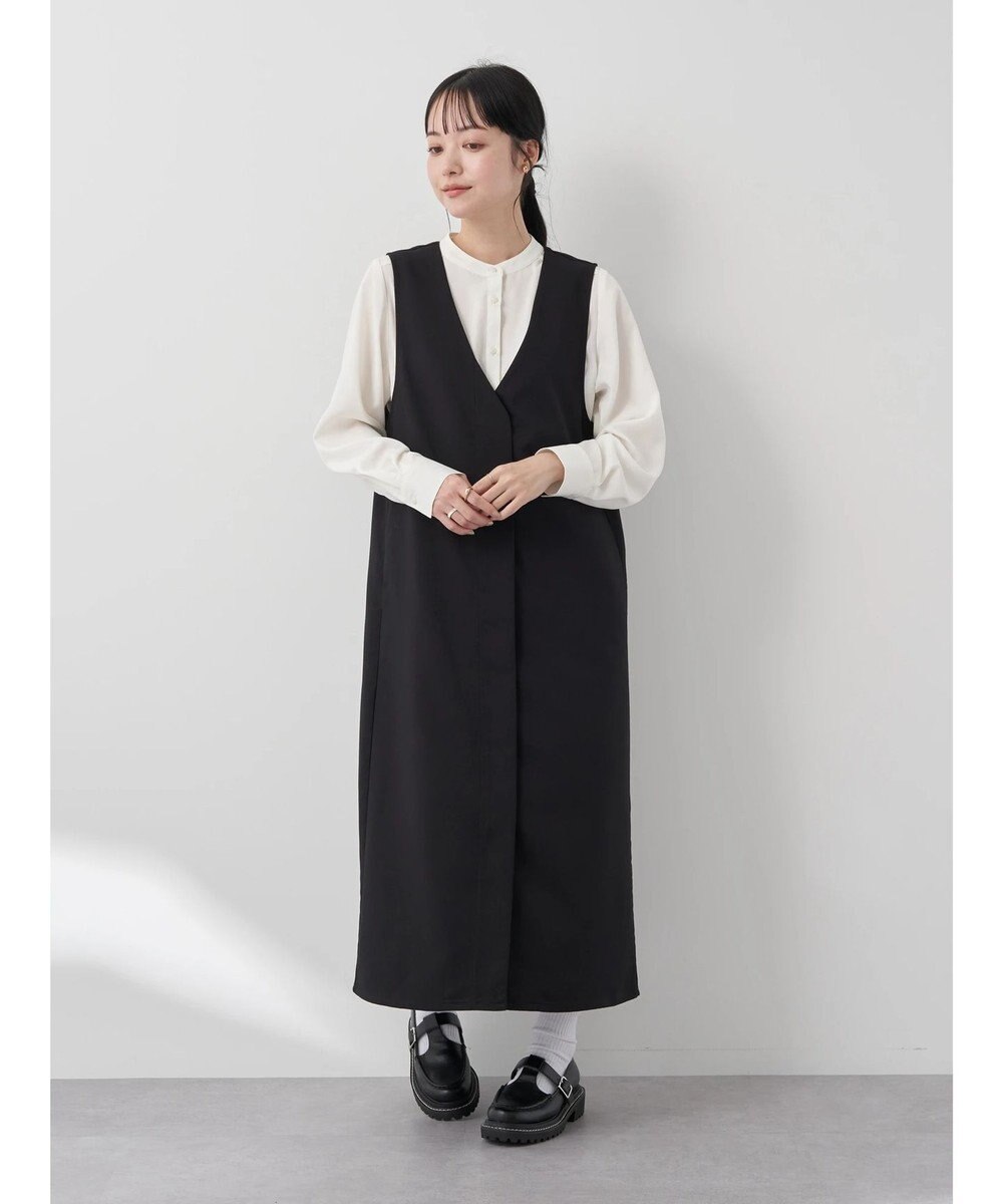 earth music&ecology バンドカラーブラウス 