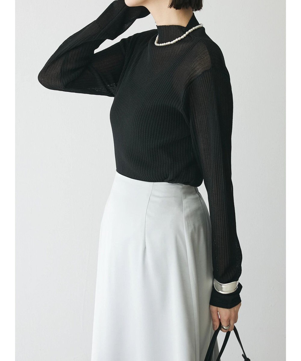 Green Parks AnriettMusee ラメ切替スリーブリブシアーニット 