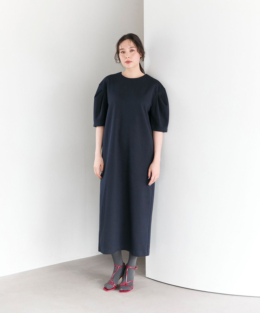 #Newans 【セレモニーにも/洗濯機可】パフスリーブロングワンピース​ 