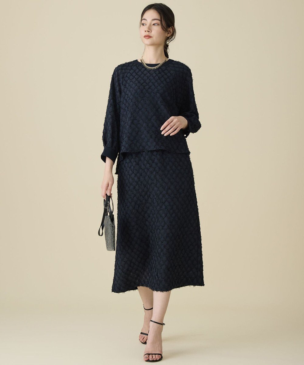 自由区 L 【セットアップ対応】ワッシャーカットジャカード スカート 