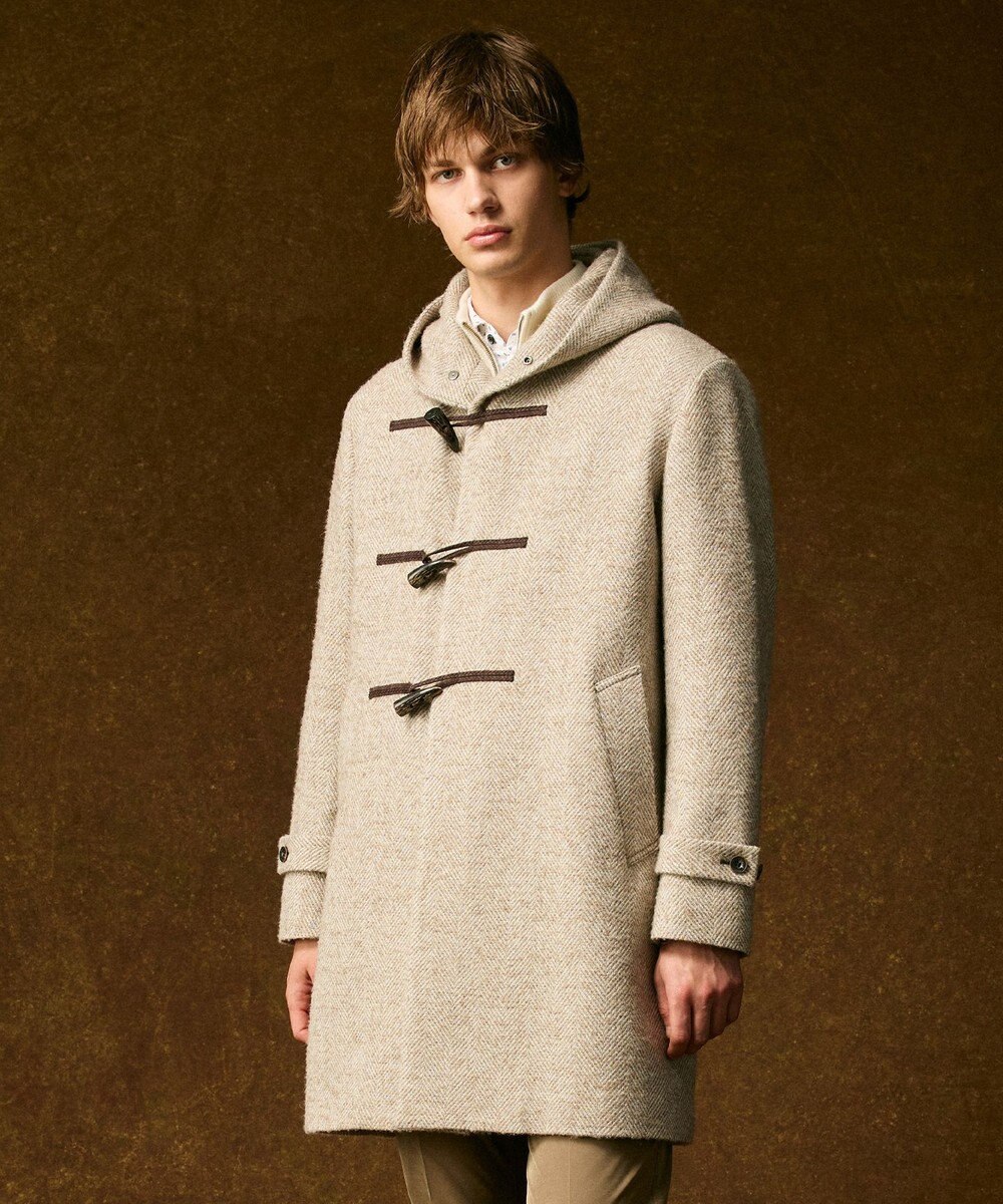 JOSEPH ABBOUD 【尾州産カシミヤブレンド×アルパカ混素材】カシミヤブレンドアルパカヘリンボン ダッフルコート 