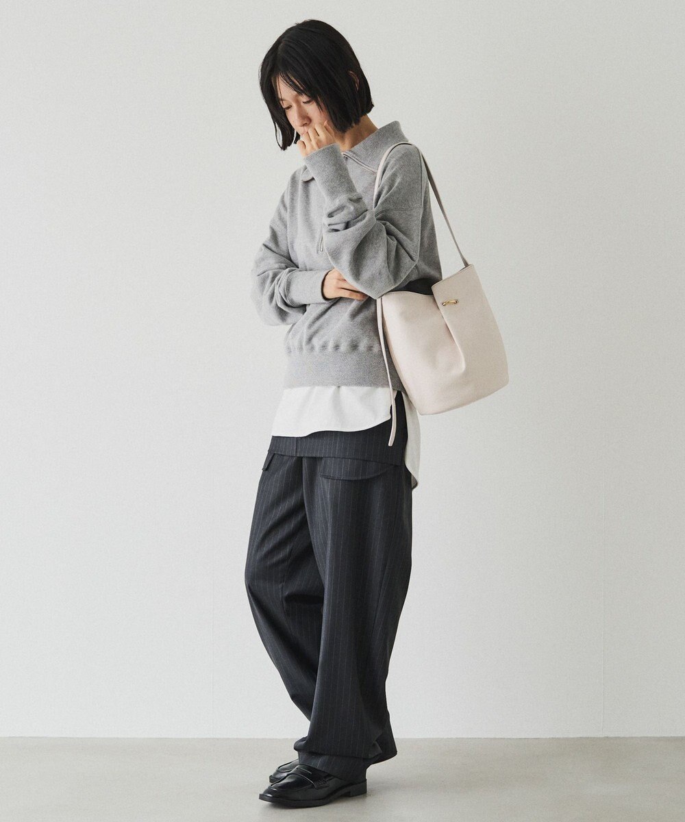 russet ツイードスカーフ付きレザー2WAYショルダーバッグ(CE-1632) 