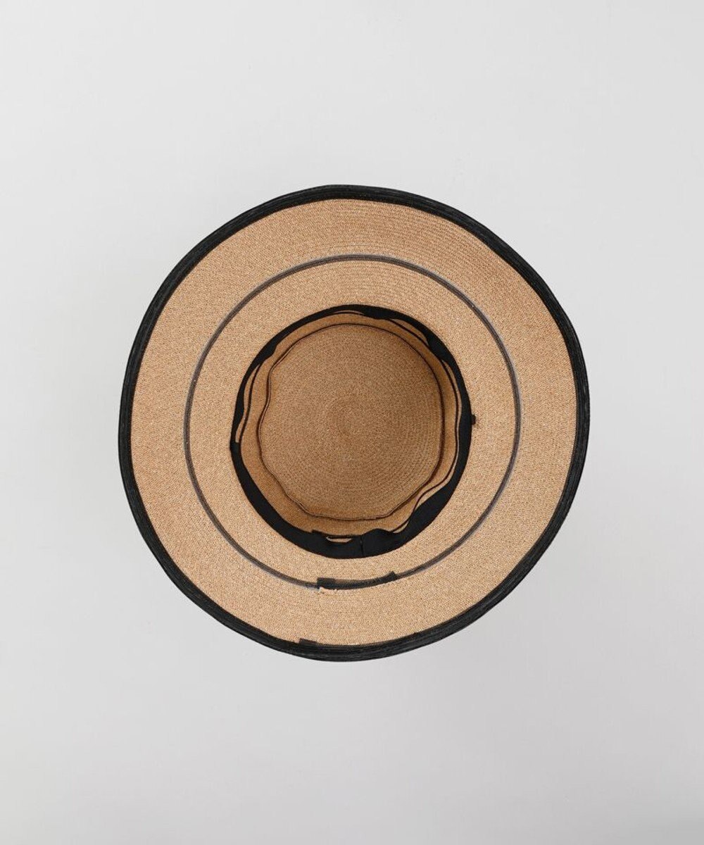 AURORA 【 Beaurance （ビューランス）】ペーパーブレードｘホースヘアリボン付カサブランカハット 