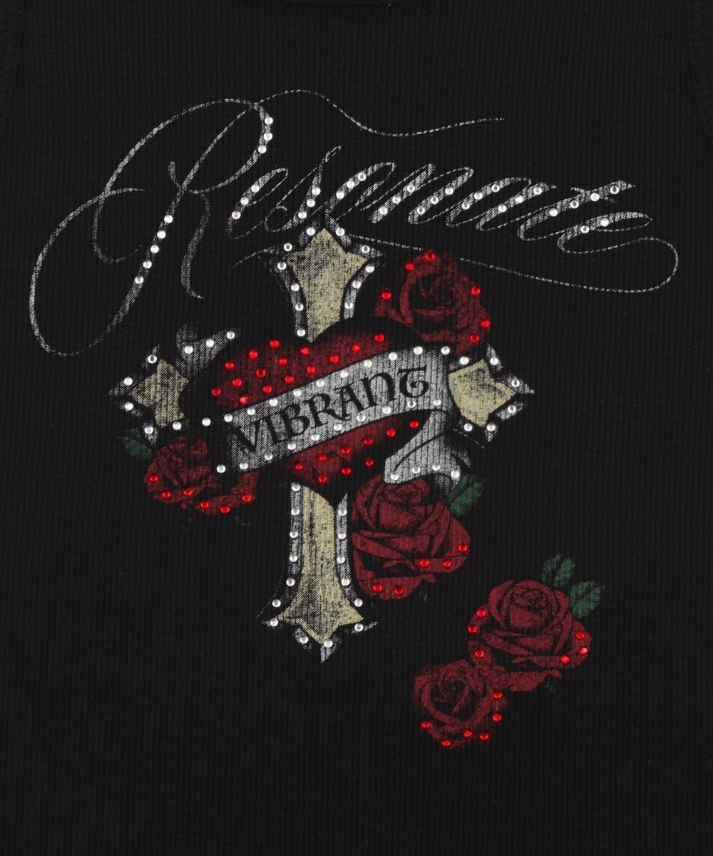 WEGO ラインストーンハートグラフィックタンク 