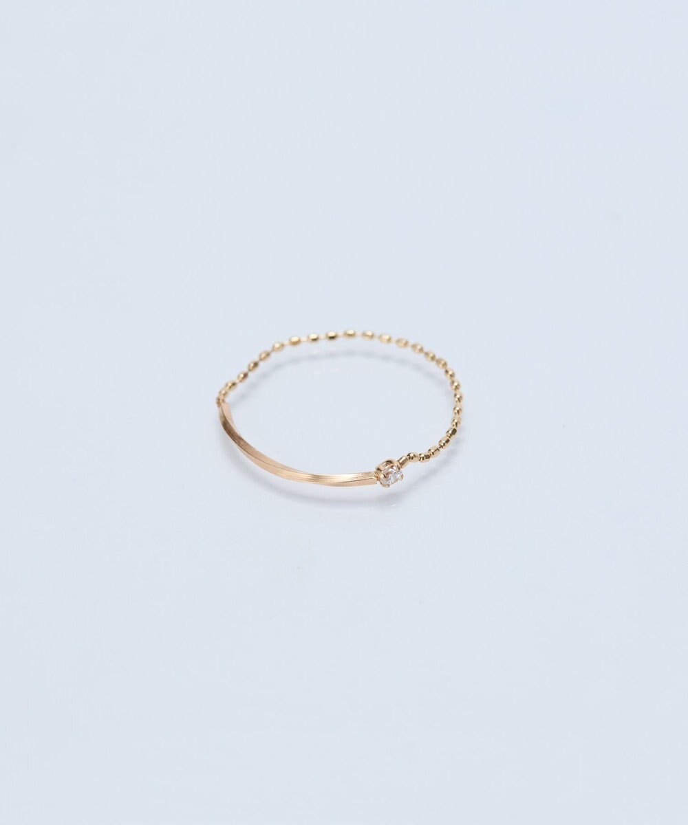 Phoebe 【K10】プレートビジューチェーンリング　ゴールド　3号/11号/13号 