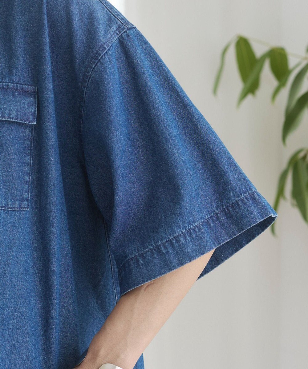 WEGO 【ANGIE VINTAGE】オーバーサイズデニム半袖シャツ 