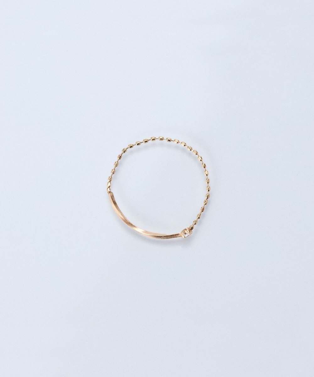 Phoebe 【K10】プレートビジューチェーンリング　ゴールド　3号/11号/13号 