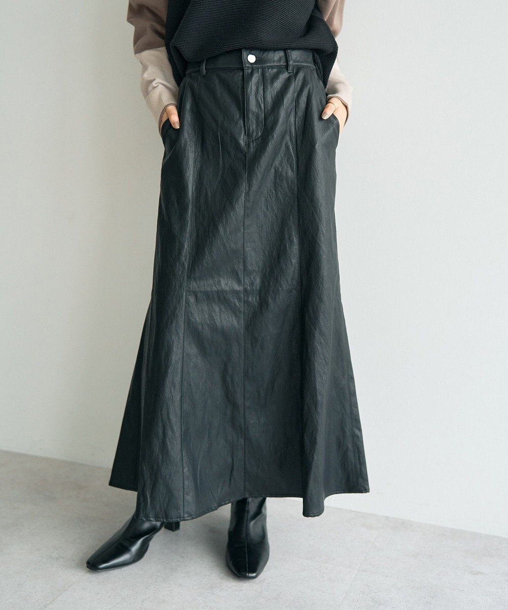 YECCA VECCA レザーライクマーメイドスカート 