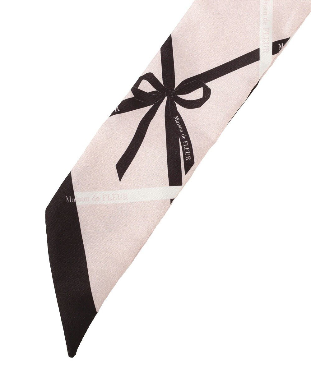 Maison de FLEUR リボンモチーフ柄スカーフ 