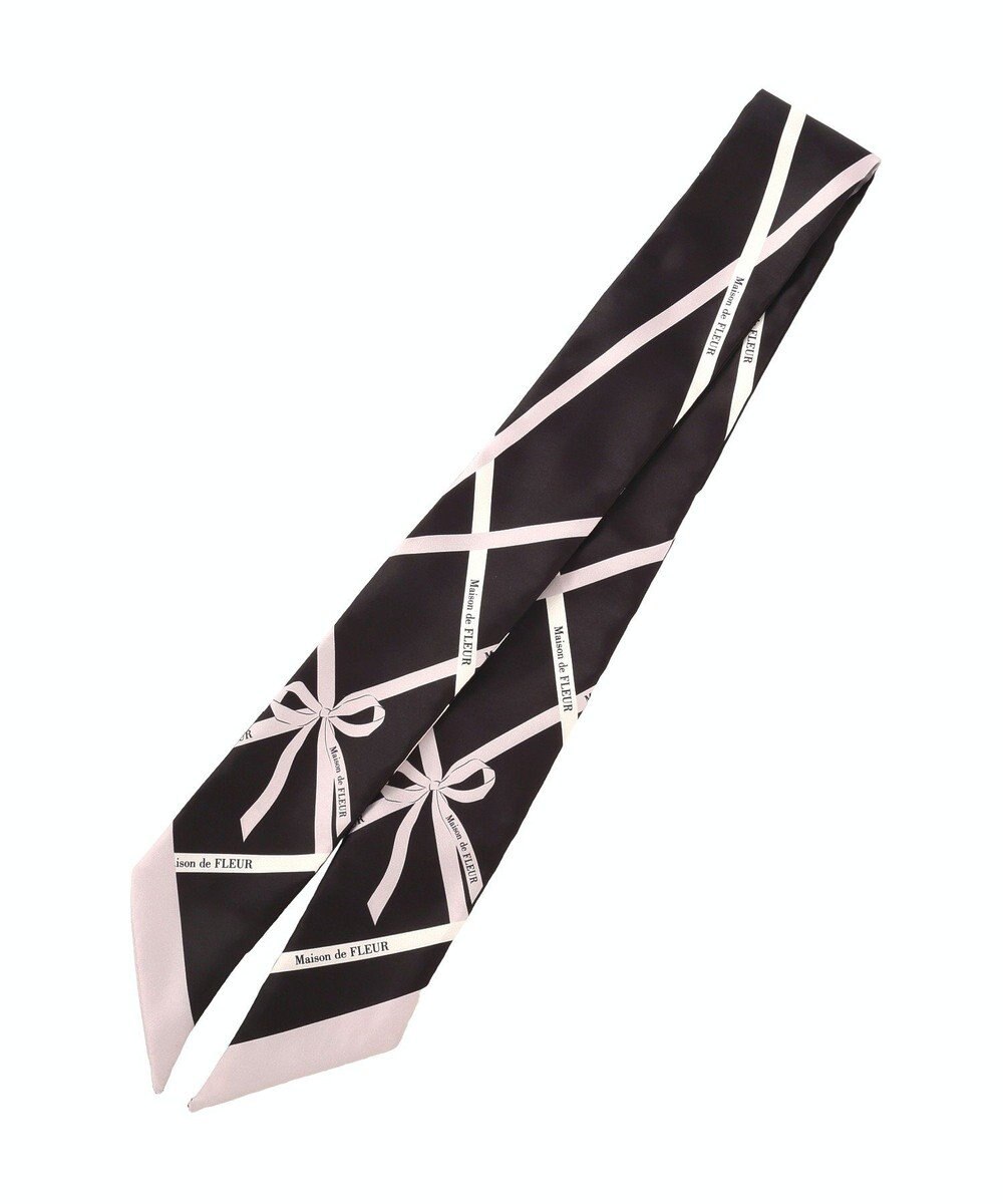 Maison de FLEUR リボンモチーフ柄スカーフ 