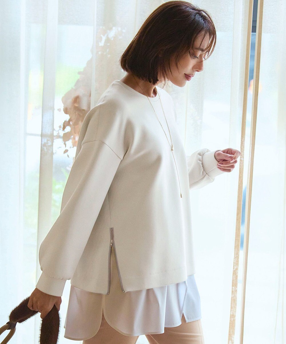 23区 S 【VERY掲載/洗える】コットンエアーダンボール サイドジップ カットソー 