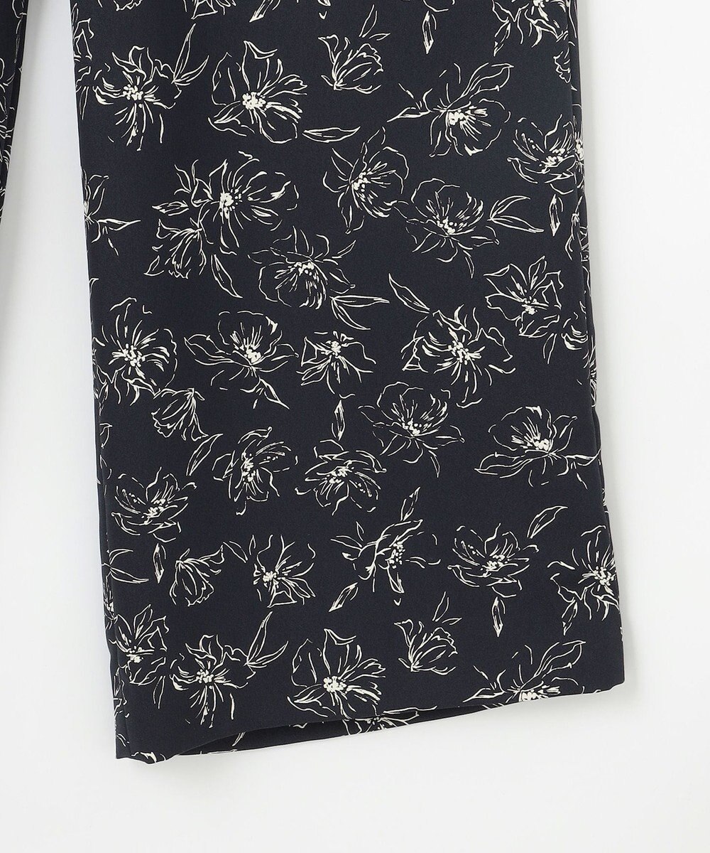 J.PRESS LADIES L 【洗える】ラインフラワープリント ワイドパンツ 