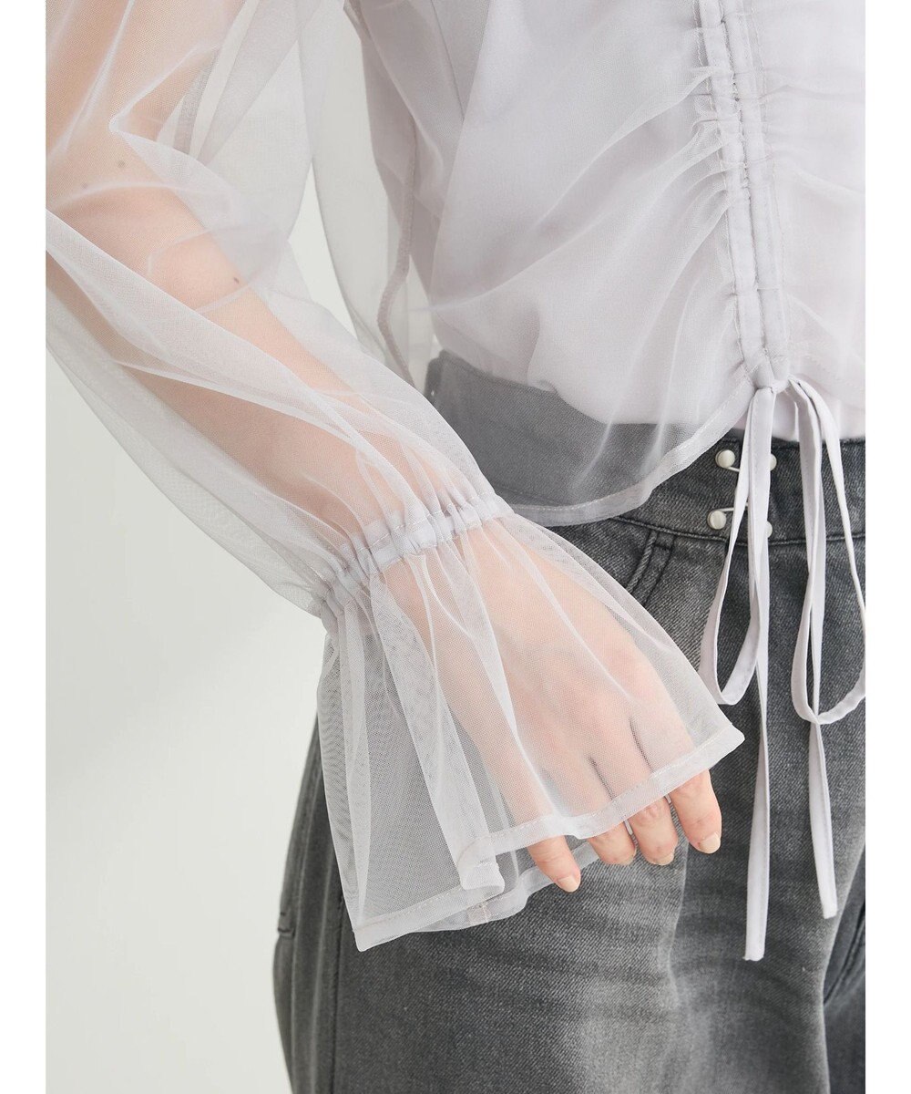 Green Parks ・ＥＬＥＮＣＡＲＥ　ＤＵＥ　チュールギャザーブラウス 