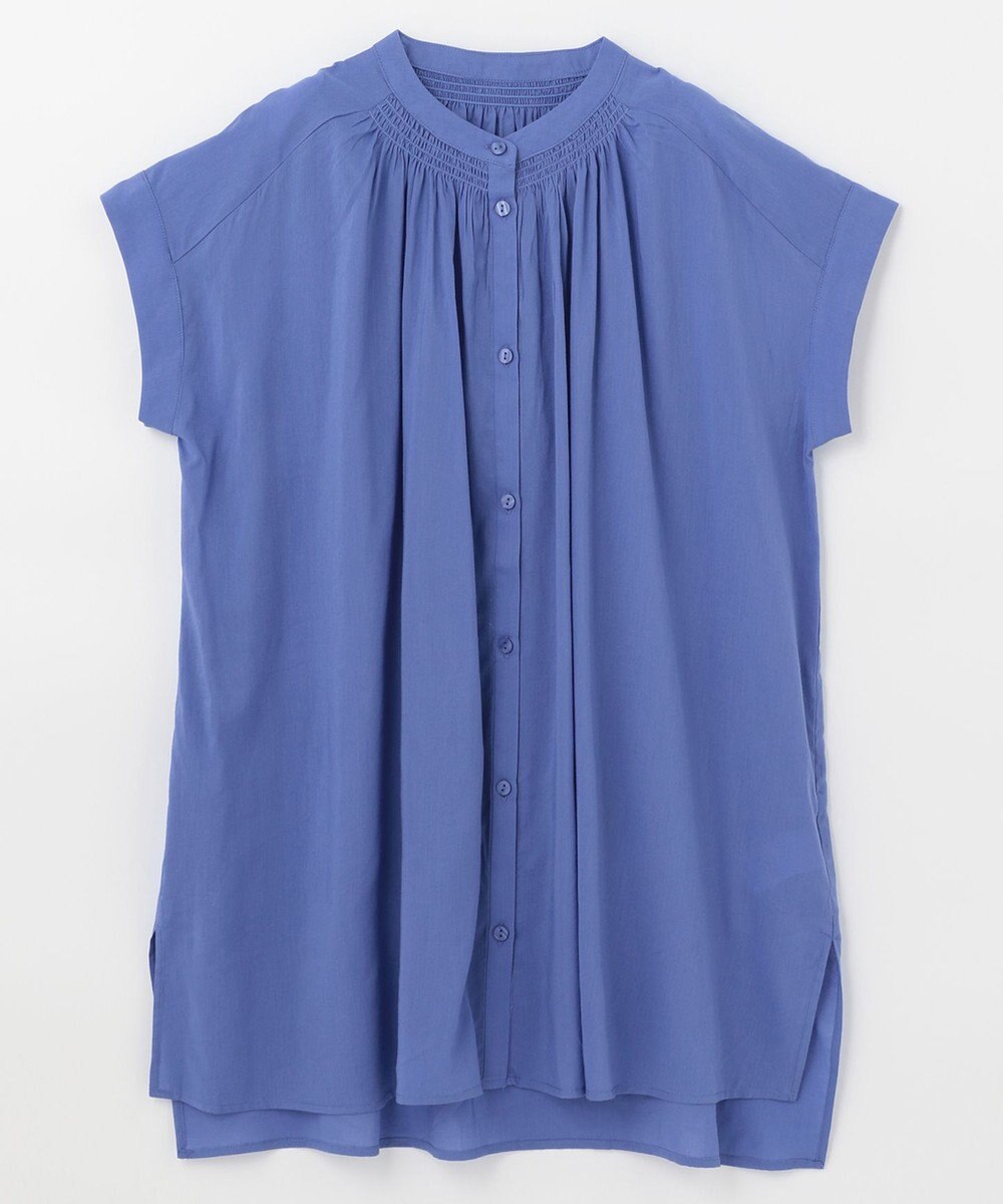 ANY 【洗える】シャーリングチュニック ブラウス 