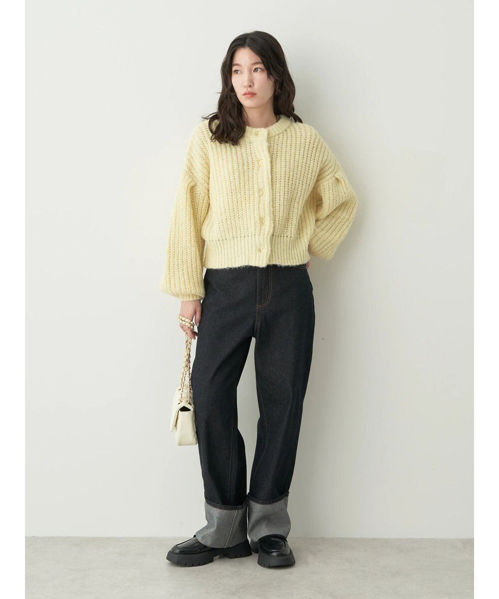 earth music&ecology ヘアリーショートニットカーディガン 