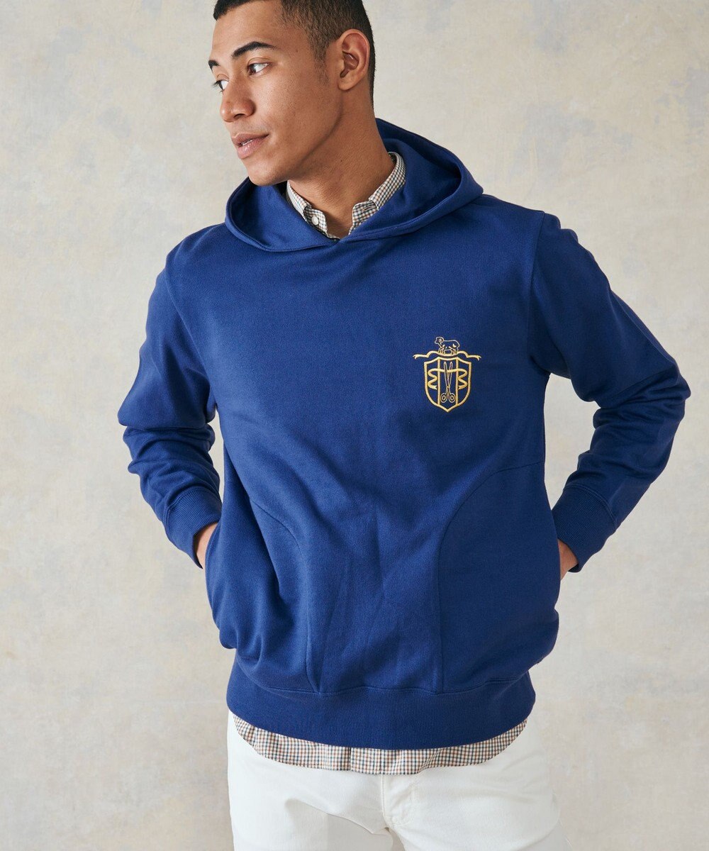 J.PRESS MEN インレージャージ クレスト刺繍パーカー 