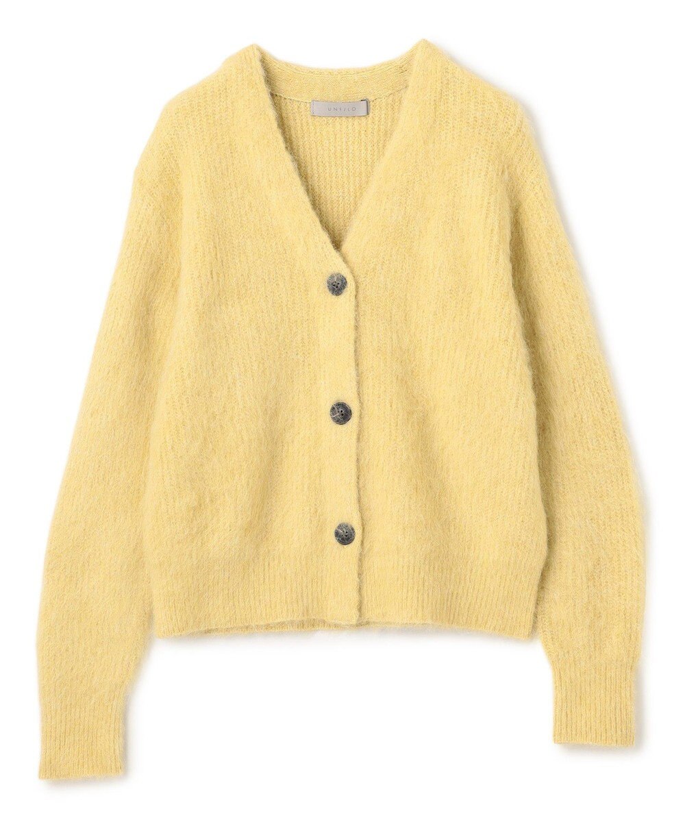 UNFILO アルパカシャギー Vネックカーディガン 