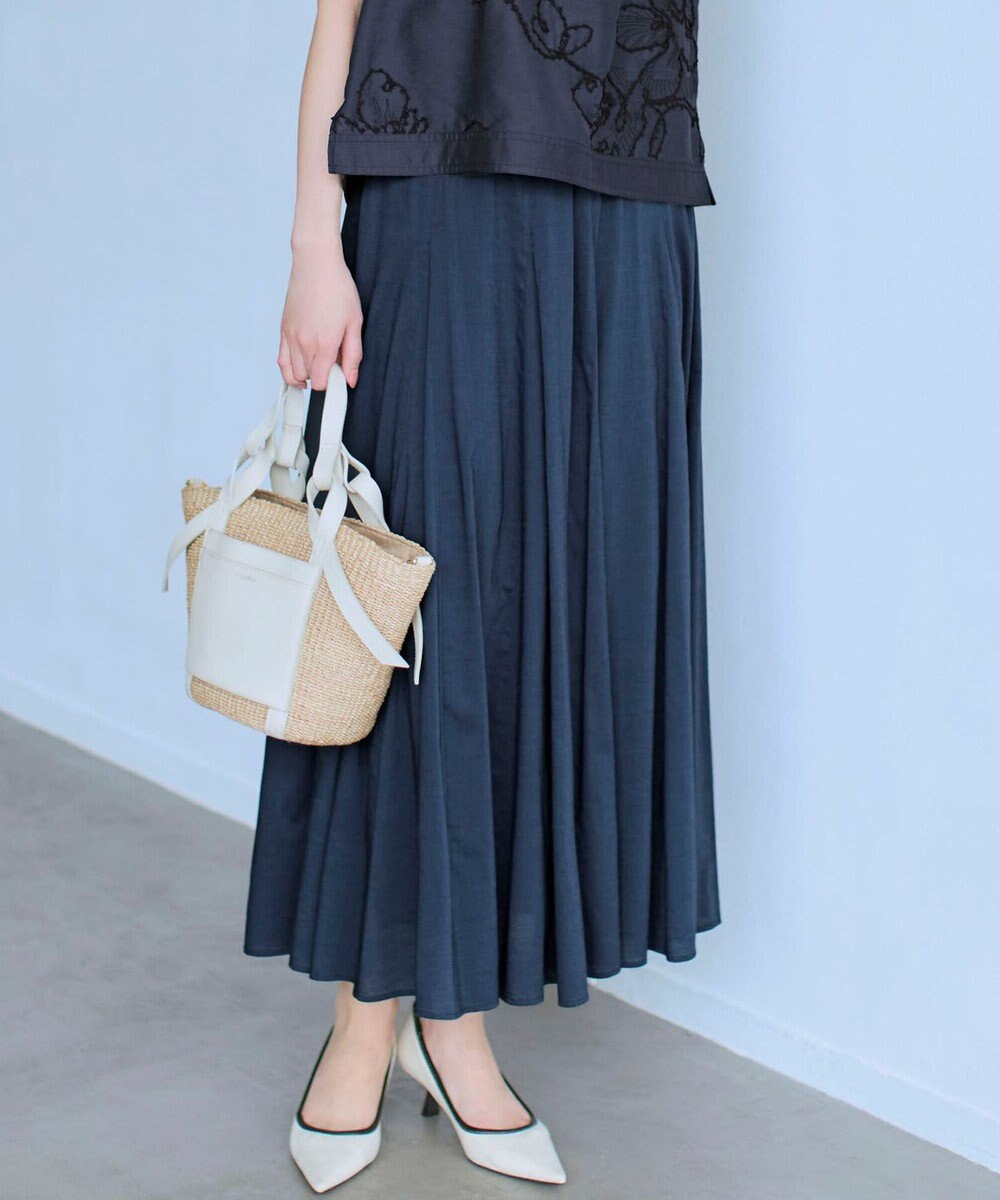 23区 ソフトボリューム ギャザーフレアスカート 