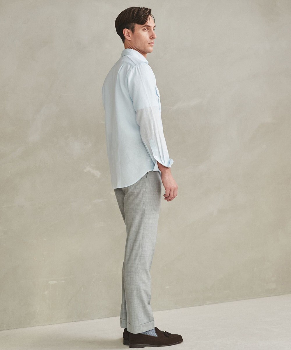 GOTAIRIKU ノルマンディリネン使用【洗える】カッタウェイカラー ソフトリネンシャツ 