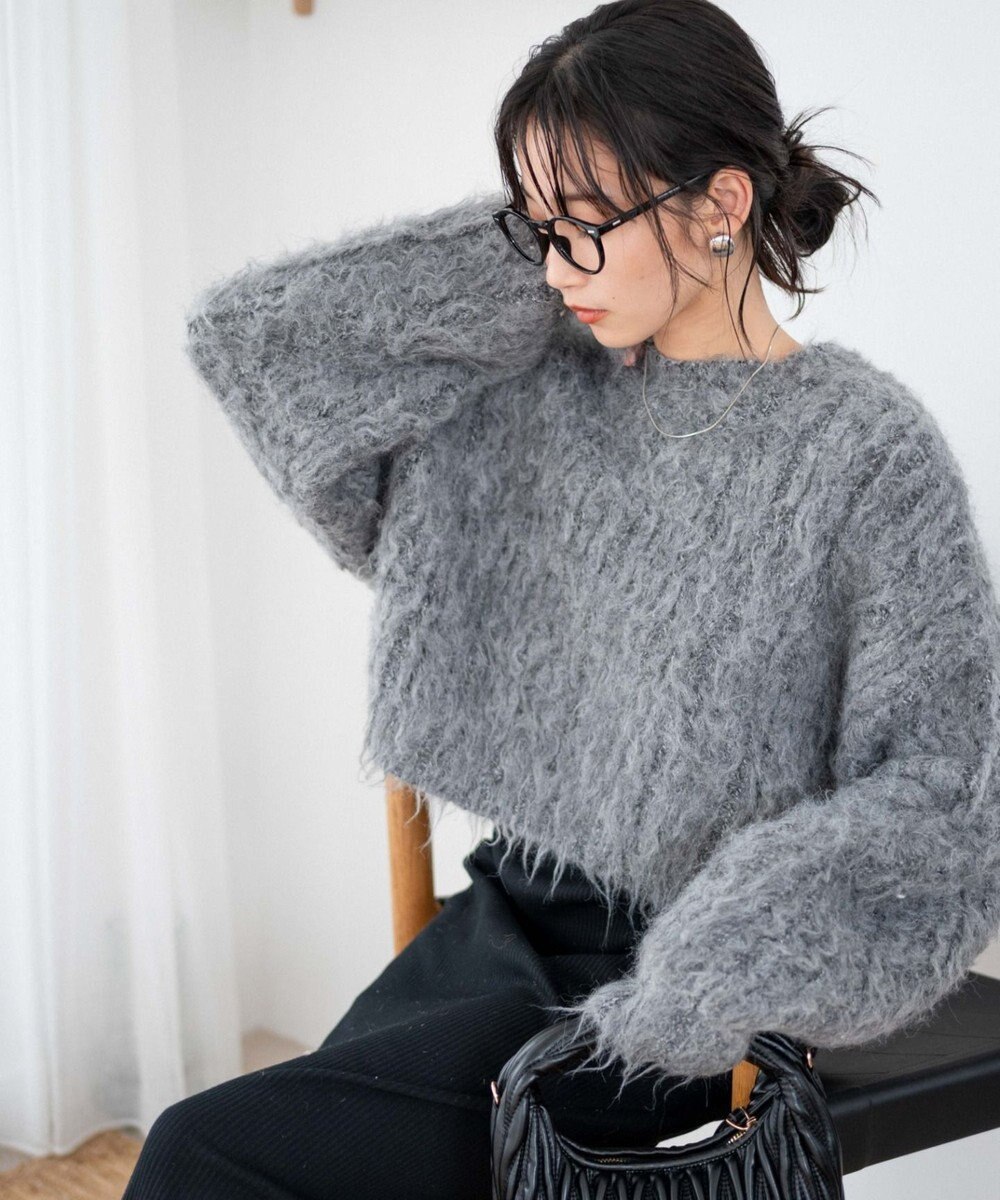 WEGO ブラッシュニットショートプルオーバー 