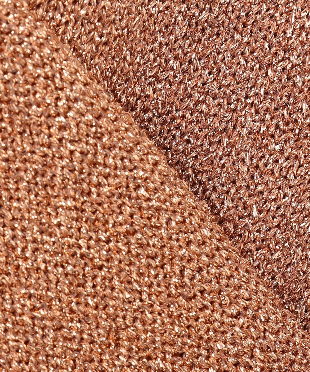 BEIGE， 【洗える】VANDA / ラメ入りクルーネック半袖カーディガン 