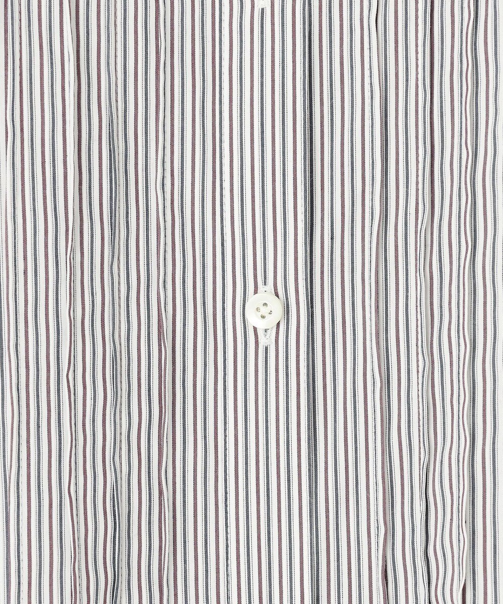 J.PRESS LADIES 【洗える】BEZ C/Ny ドビーストライプ フリルネック ブラウス 