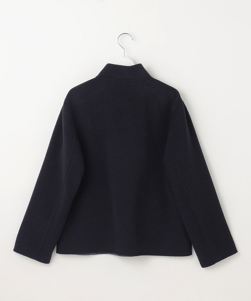 J.PRESS LADIES 【リバーシブル】ウールナイロンリバーチェック スタンドカラー コート 