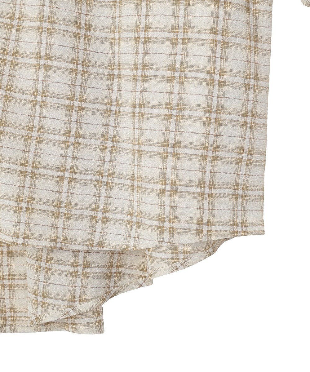 earth music&ecology シャーリングスリーブチェックシャツ 