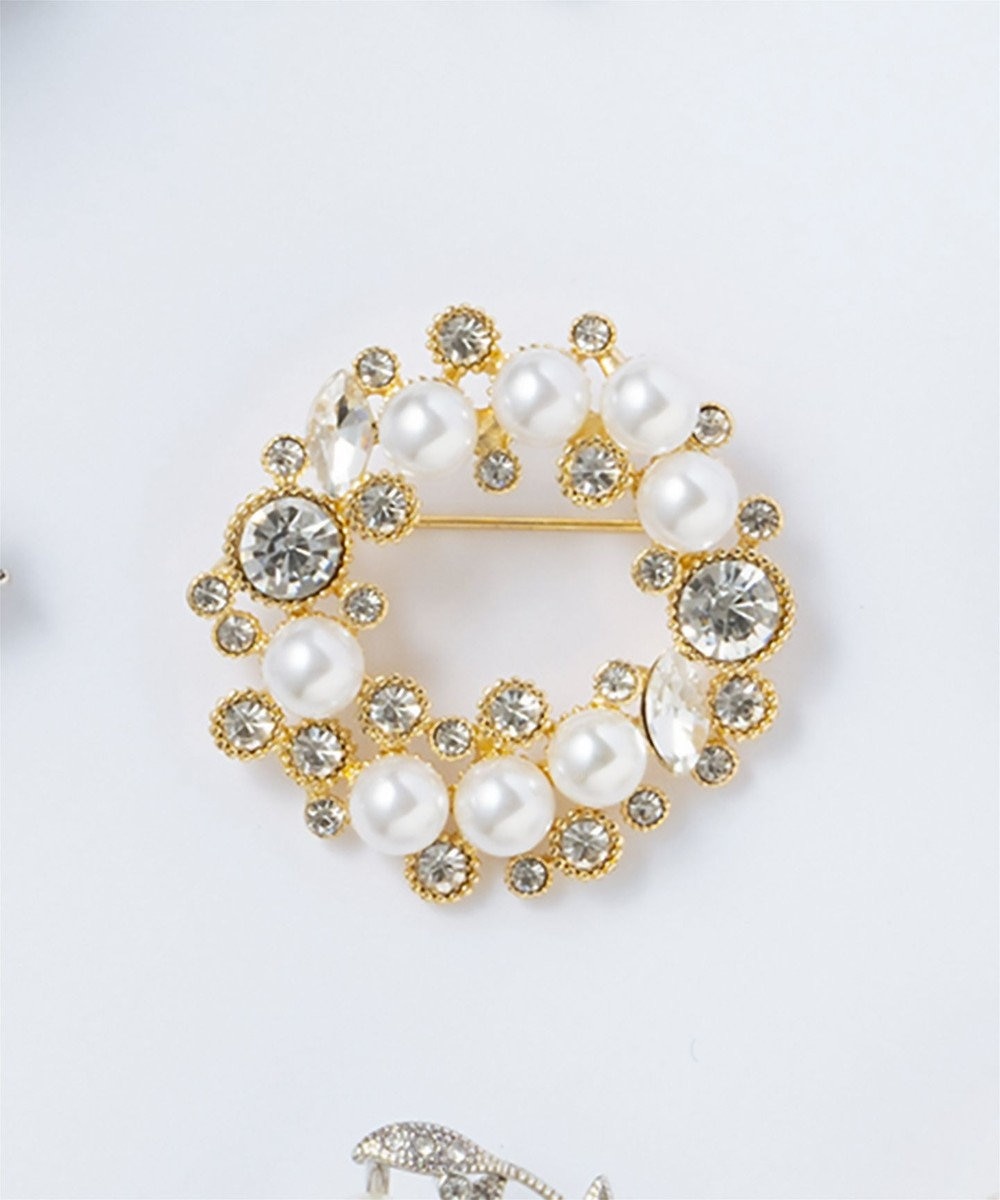 23区 ビジューMIX サークル ブローチ 