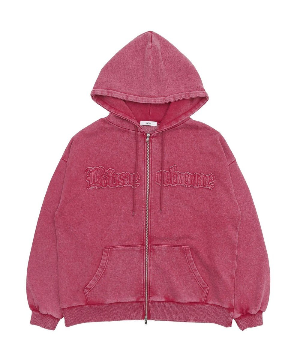 WEGO ロゴヴィンテージウォッシュジップパーカー 