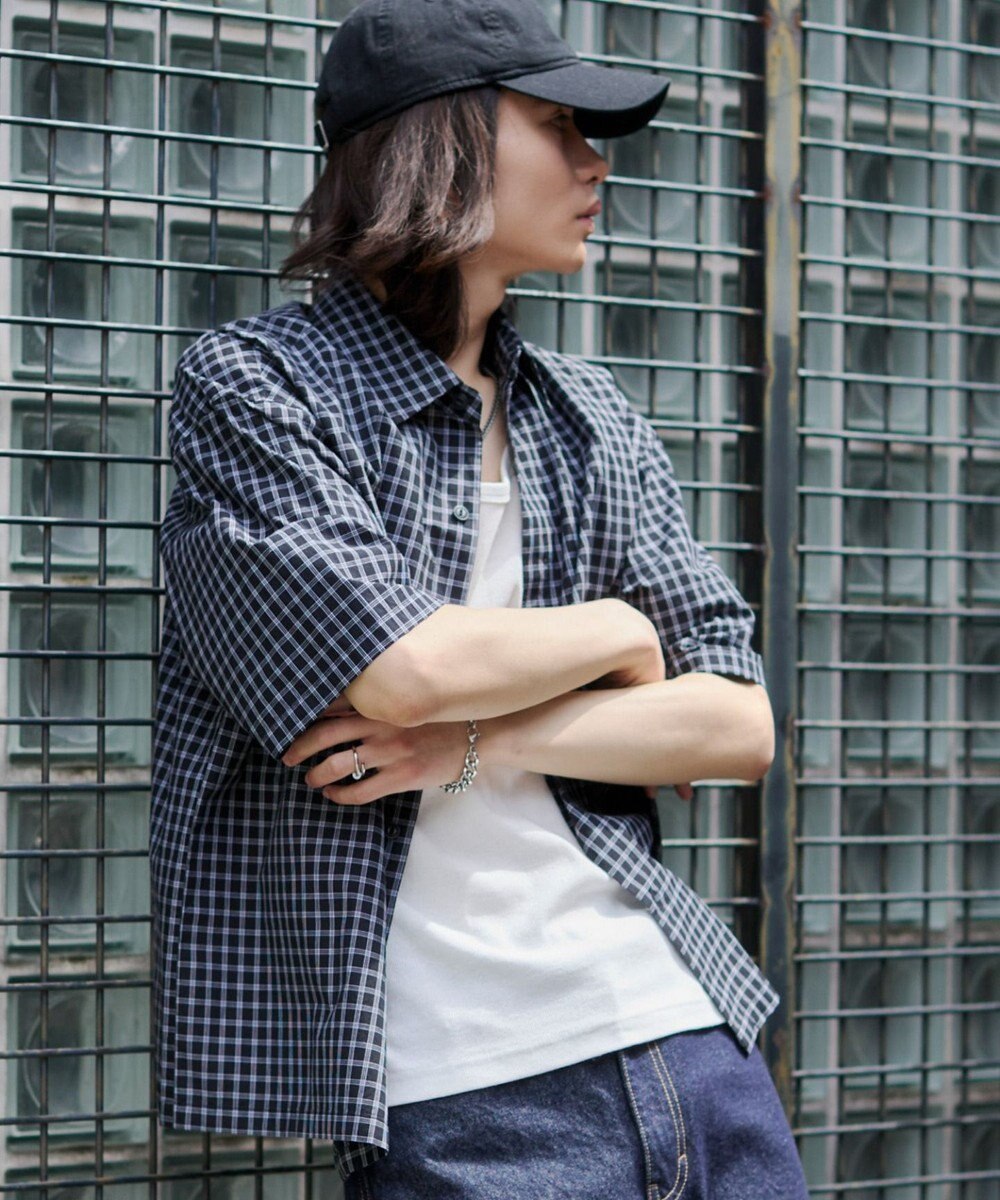 WEGO 【ユニセックス着用ITEM/MLサイズ展開】ミニチェックシャツ（SS） 