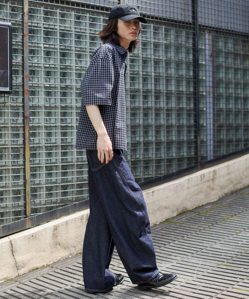 WEGO 【ユニセックス着用ITEM/MLサイズ展開】ミニチェックシャツ（SS） 
