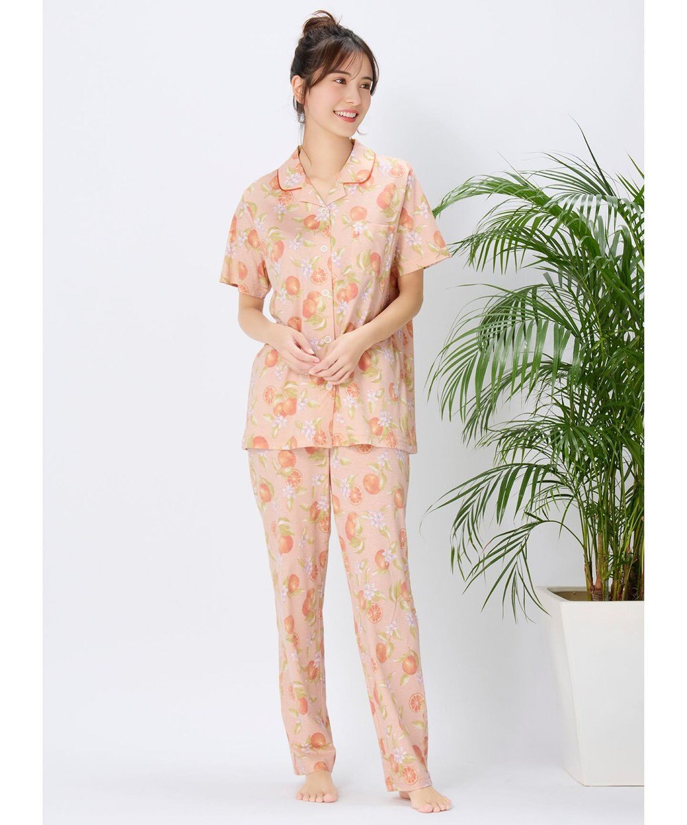 Wing パジャマ 5分袖 半袖 長ズボン 綿混(本体) 天竺素材 レディース EP8077 ウイング／ワコール 