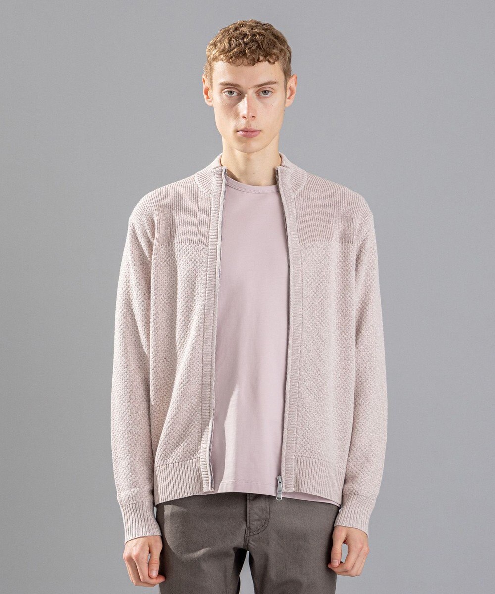 JOSEPH HOMME シルクバルキーハニカム　ジップアップニット 