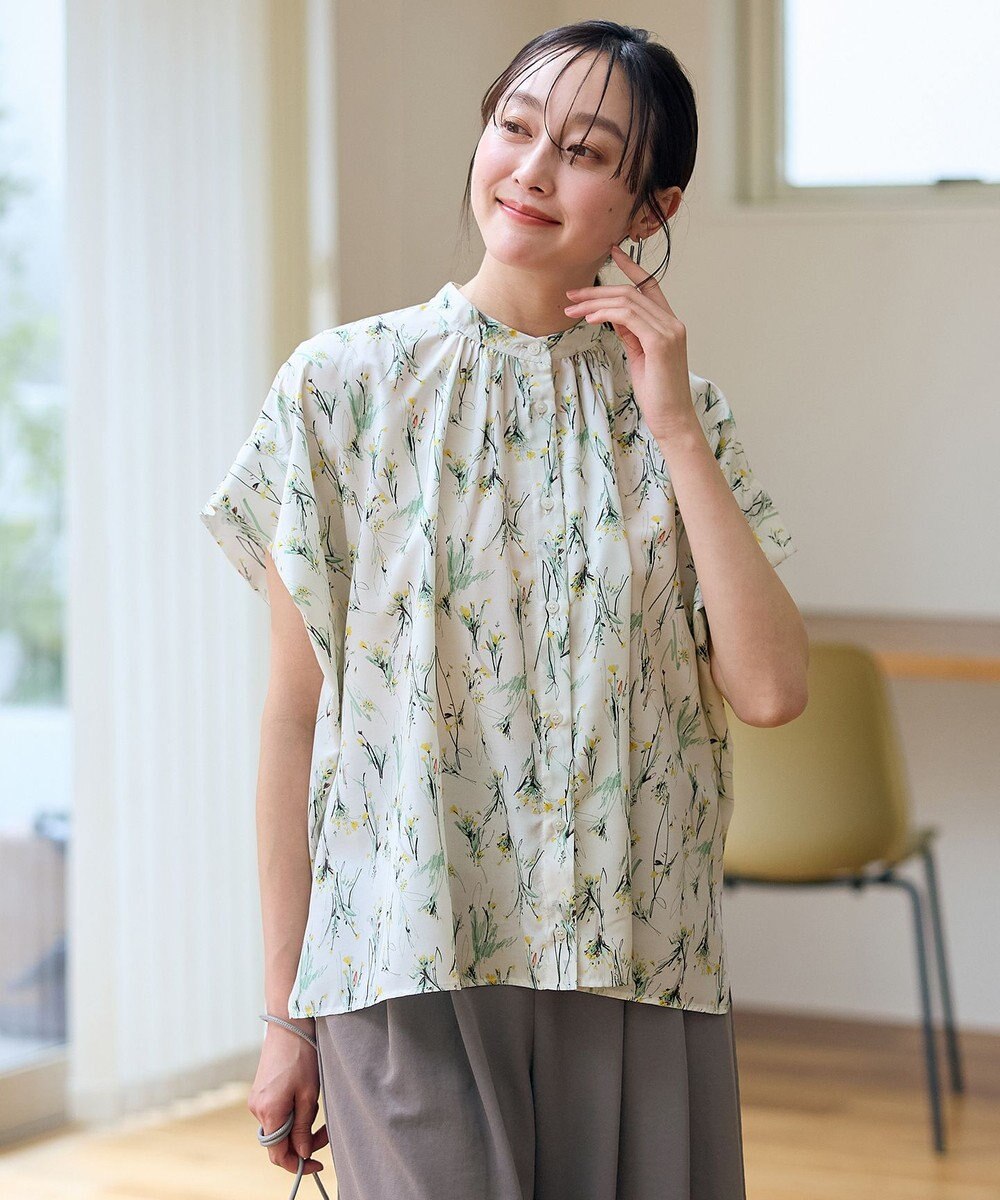 ANY スクエアプリントシャツ 