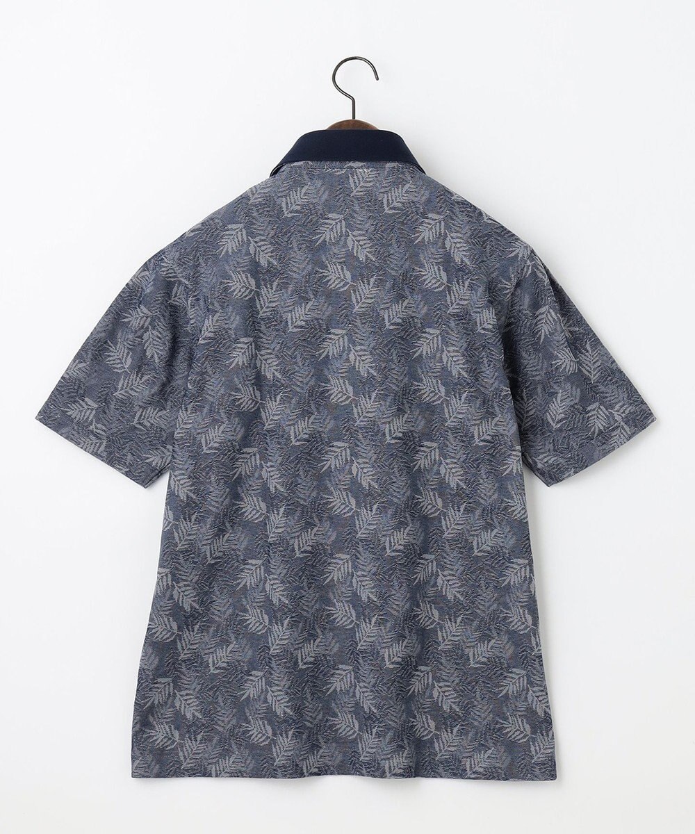 JOSEPH ABBOUD 【吸水速乾】リーフ柄ジャガード 半袖 ポロシャツ 