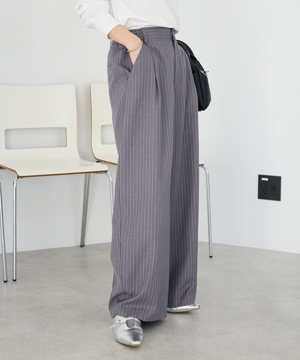 CRAFT STANDARD BOUTIQUE ストライプタックカーブパンツ 