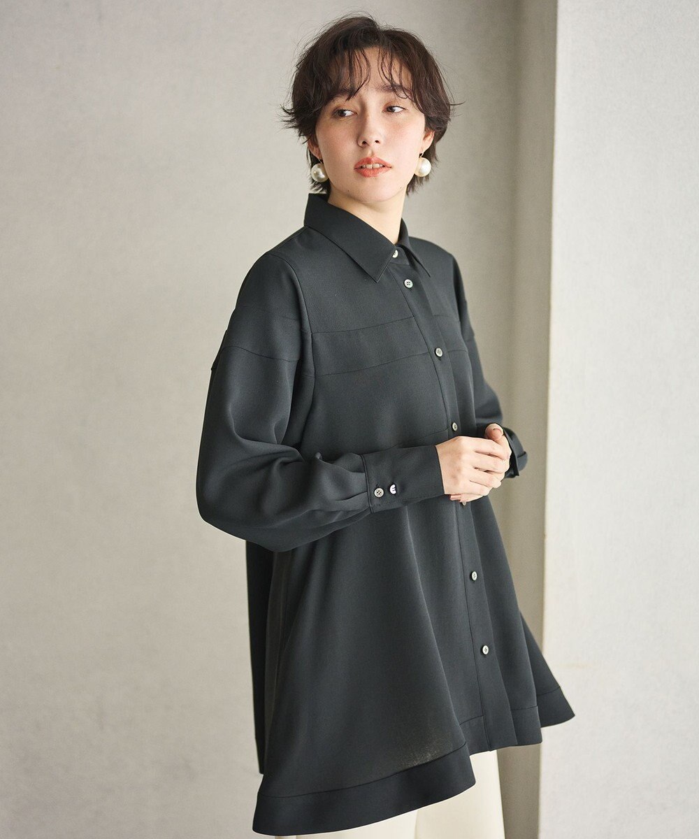 #Newans 【洗濯機可能】Aラインパネルチュニックシャツ 