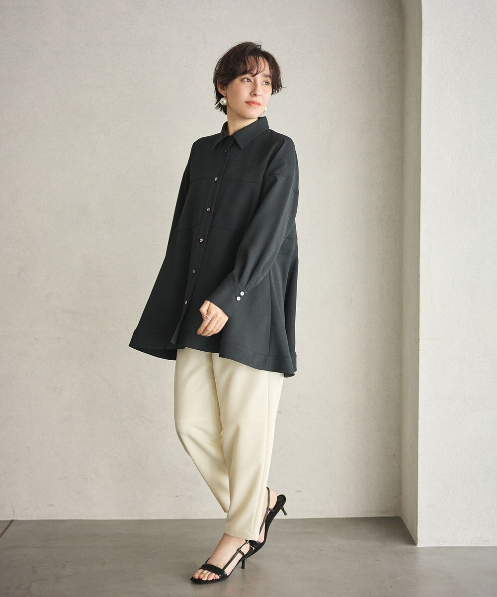 #Newans 【洗濯機可能】Aラインパネルチュニックシャツ 