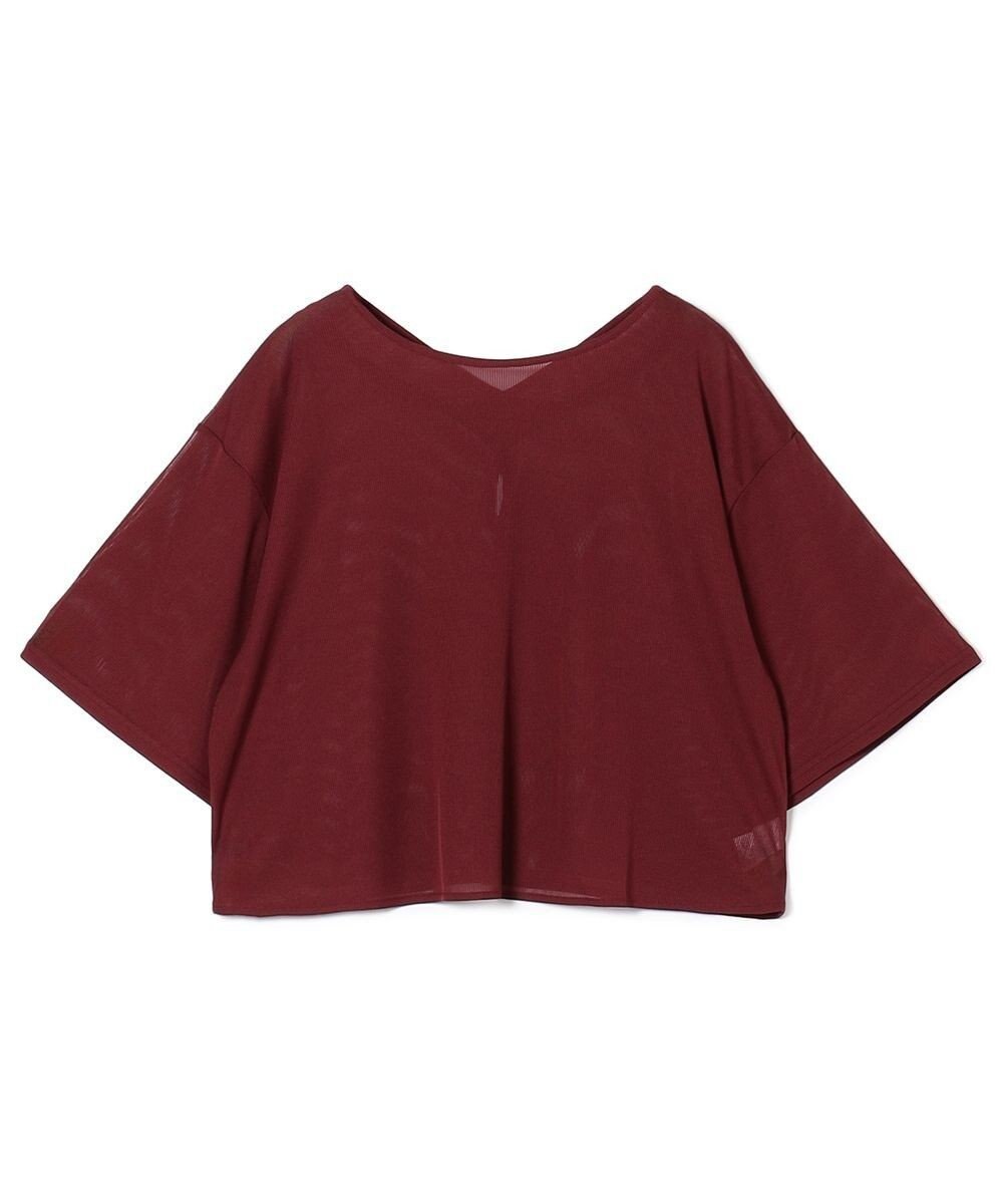 Chacott シアーリブバッククロスTシャツ 