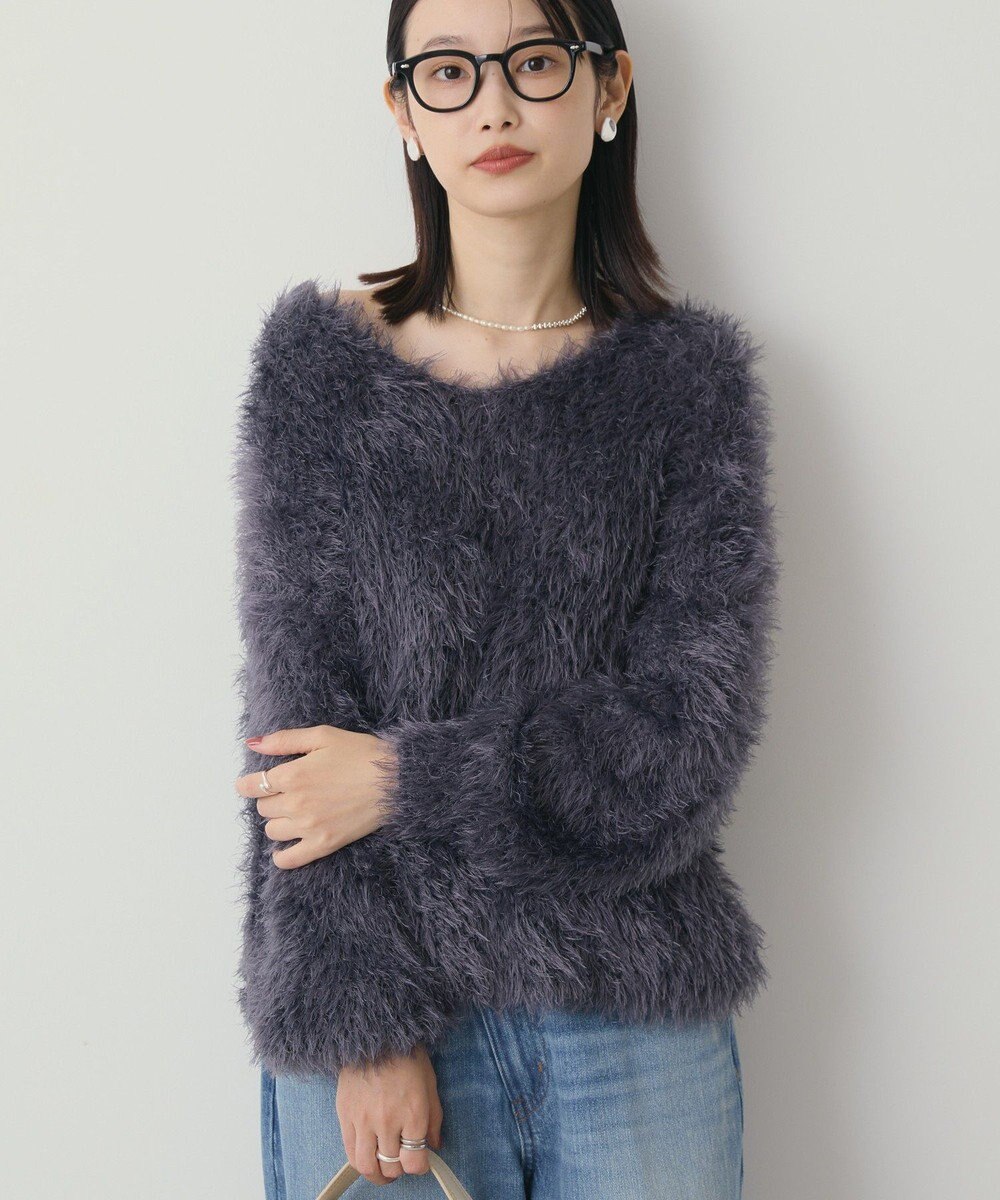 AMERICAN HOLIC Vネックシャギーニットプルオーバー 