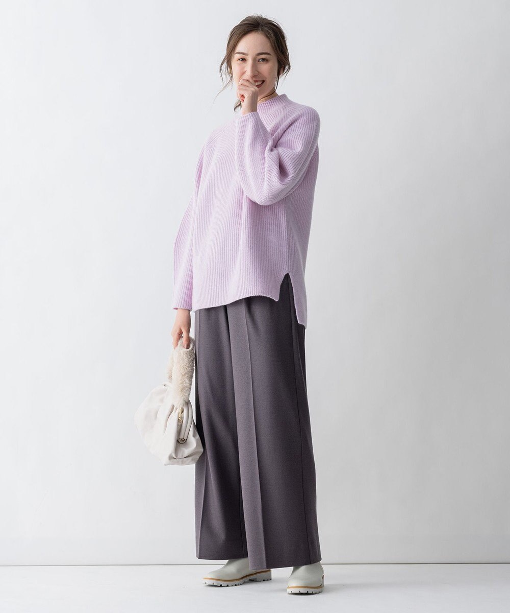 自由区 L 【洗える】ウールカシミヤ ハイネックニット (検索番号:JL27) 