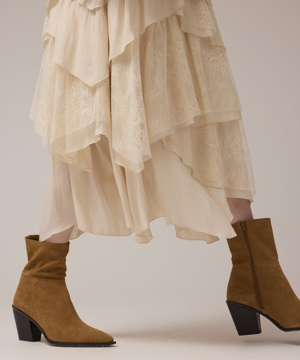 GRACE CONTINENTAL レースコンビティアードスカート 