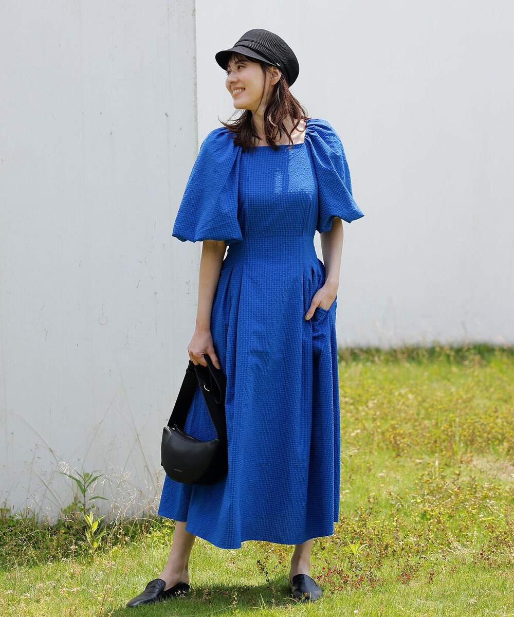 #Newans 【優木まおみさんコラボ】スクエアネックパフスリーブワンピース 